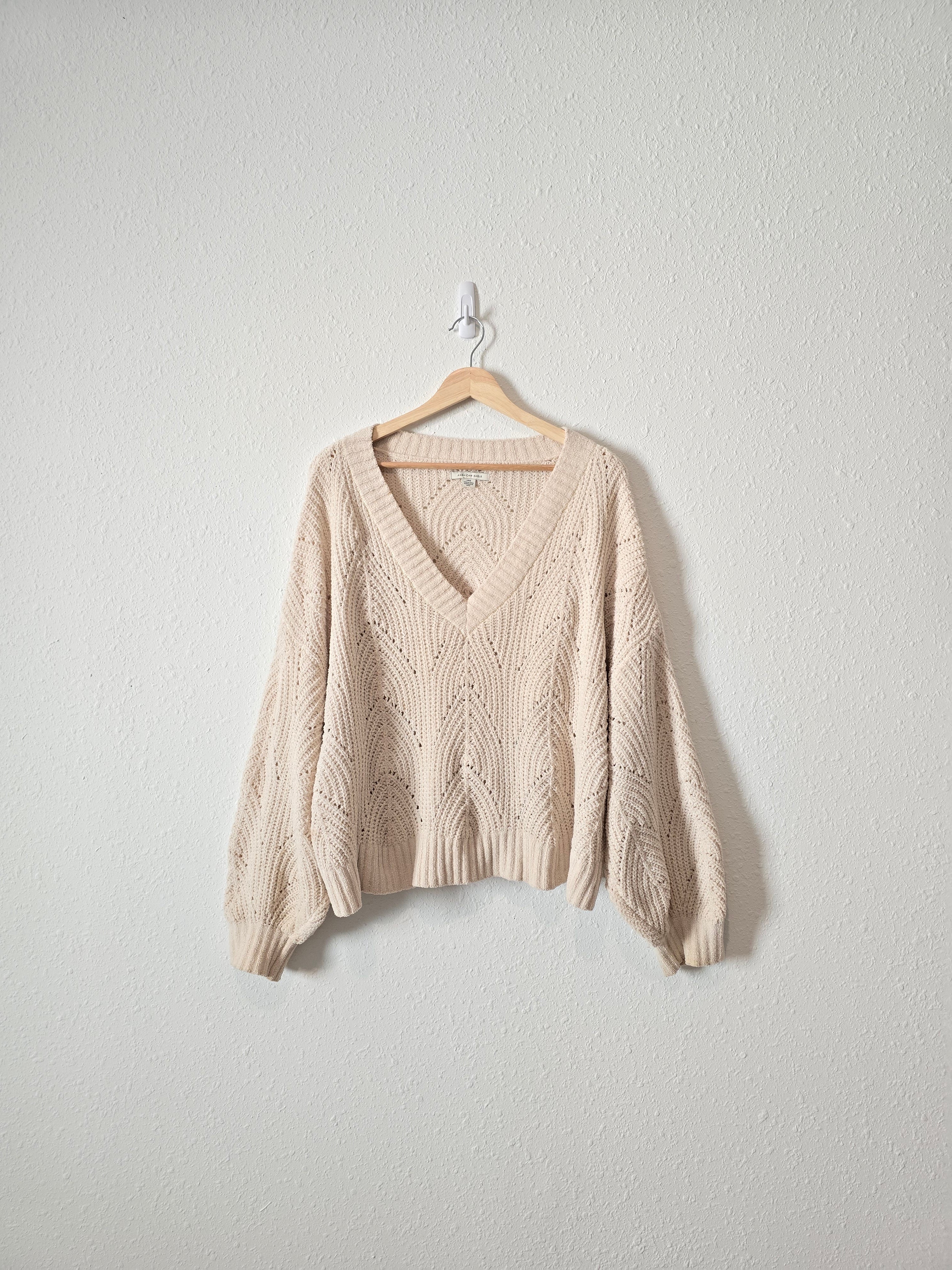 Cream Puff Sleeve Sweater (L)