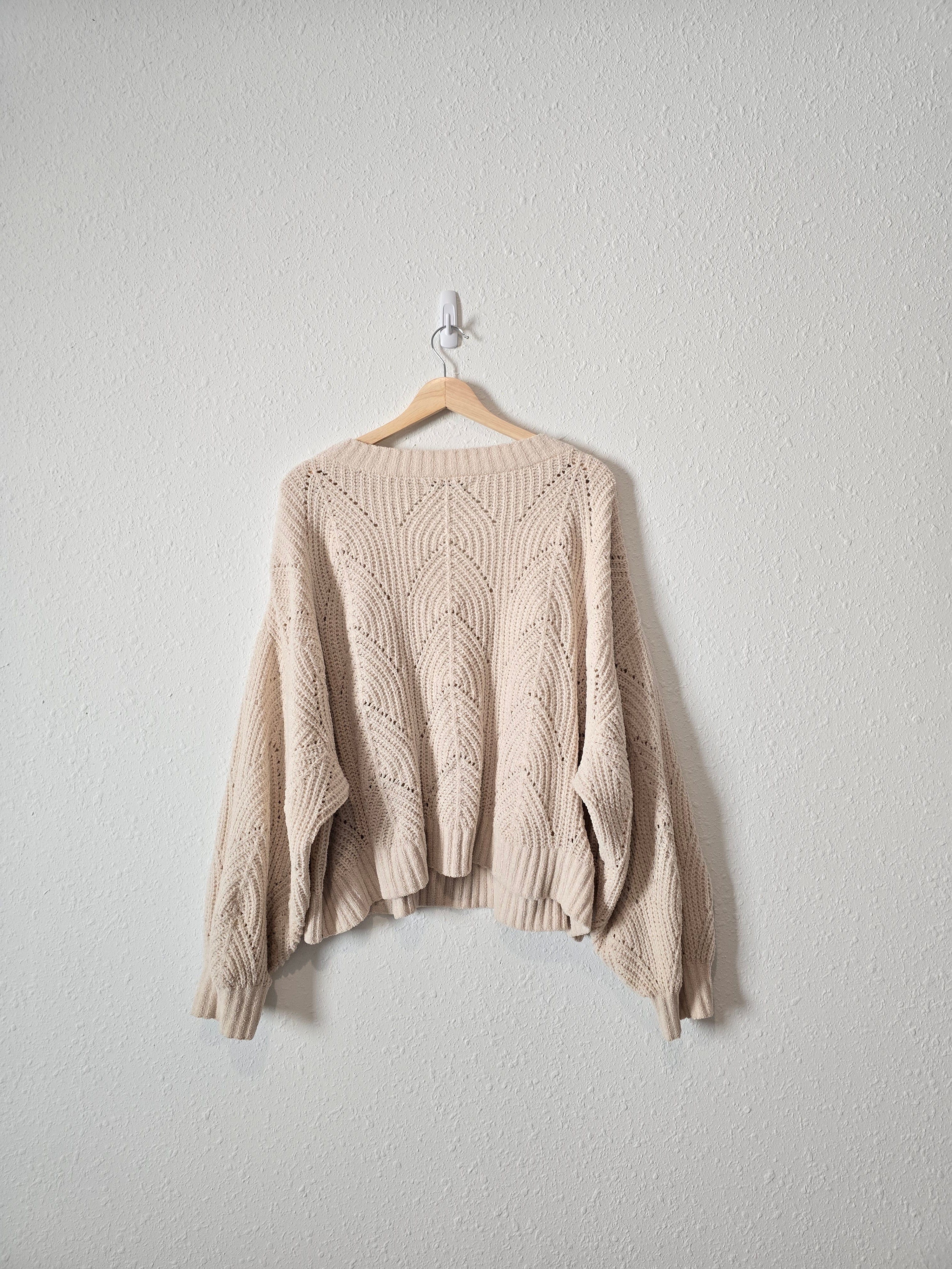 Cream Puff Sleeve Sweater (L)