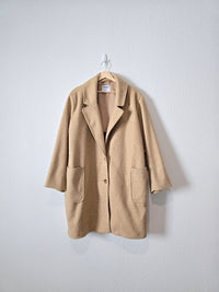 Tan Oversized Button Up Coat (3X)