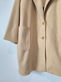 Tan Oversized Button Up Coat (3X)