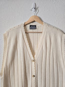 Vintage Button Up Sweater Vest (XL-2X)