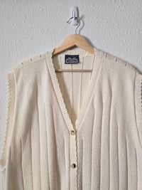 Vintage Button Up Sweater Vest (XL-2X)