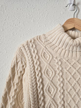 Load image into Gallery viewer, Cream Cable Knit Turtleneck Sweater (XLP)
