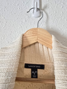 Cream Cable Knit Turtleneck Sweater (XLP)