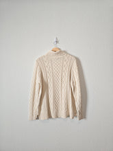 Load image into Gallery viewer, Cream Cable Knit Turtleneck Sweater (XLP)
