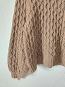 Brown Chunky Puff Sleeve Sweater (S)