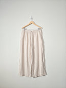 Linen Striped Wide Leg Pants (L)