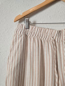 Linen Striped Wide Leg Pants (L)