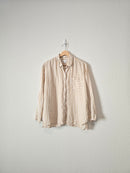 Neutral Striped Linen Button Up (S)