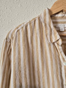 Neutral Striped Linen Button Up (S)