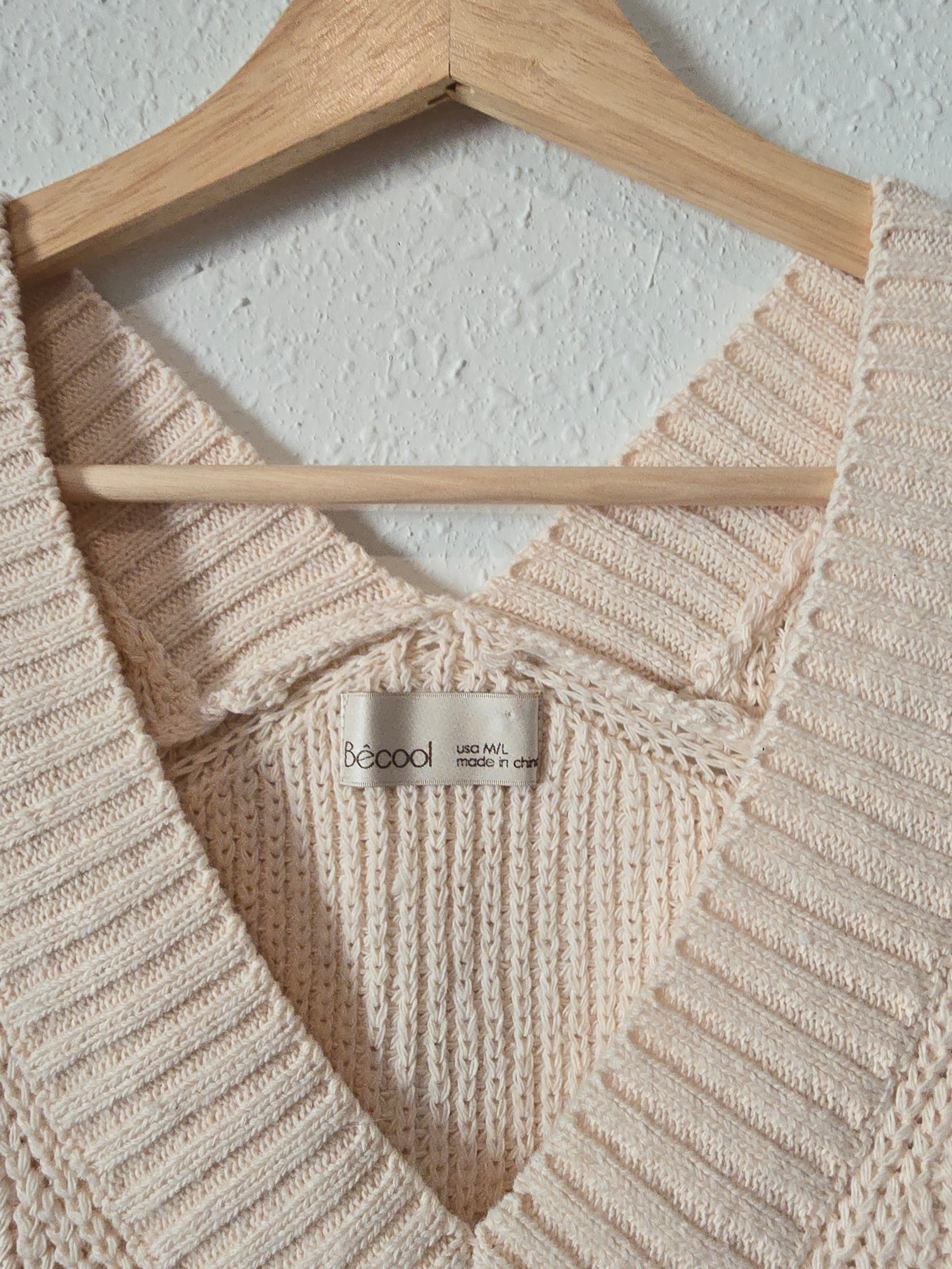 Cream Oversized Sweater Vest (M/L)