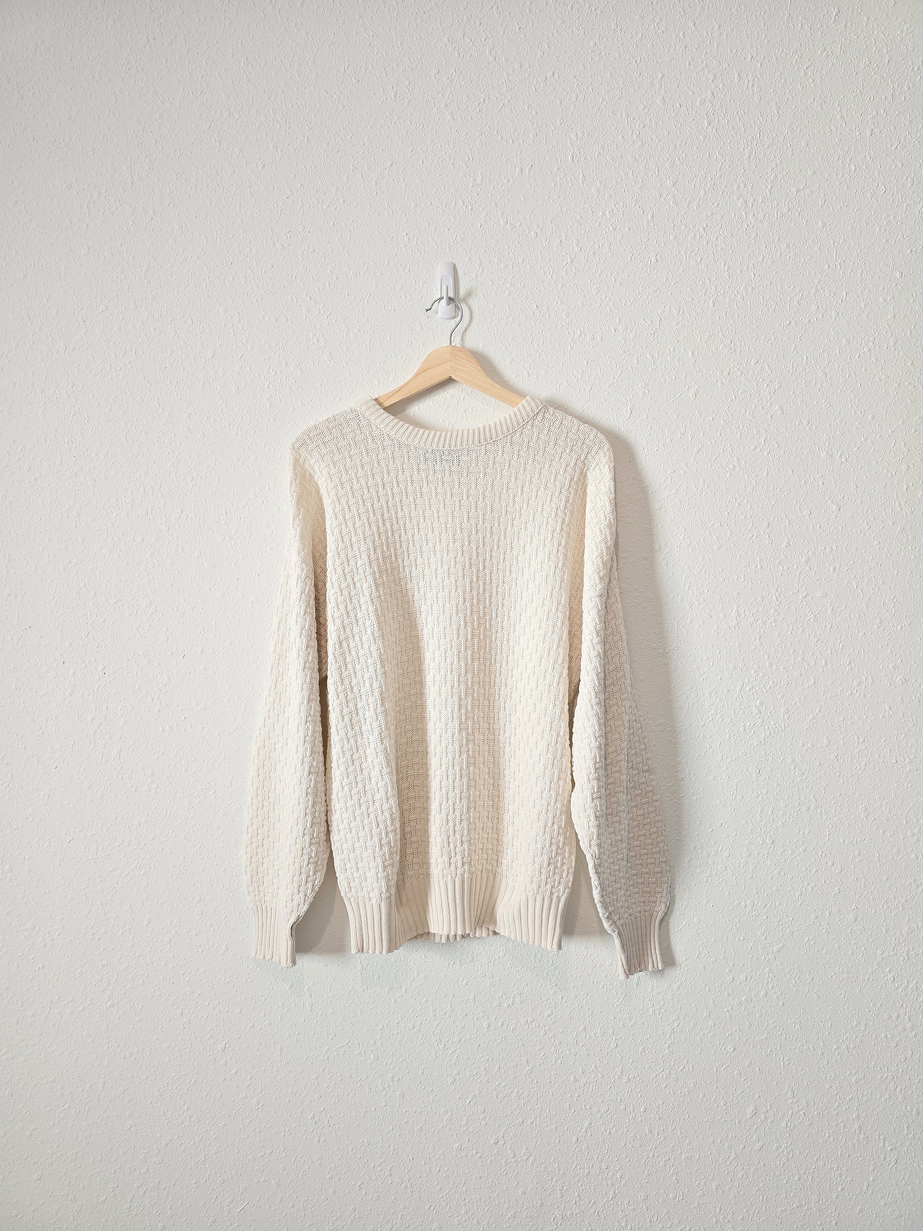 Vintage Textured Cotton Sweater (M)