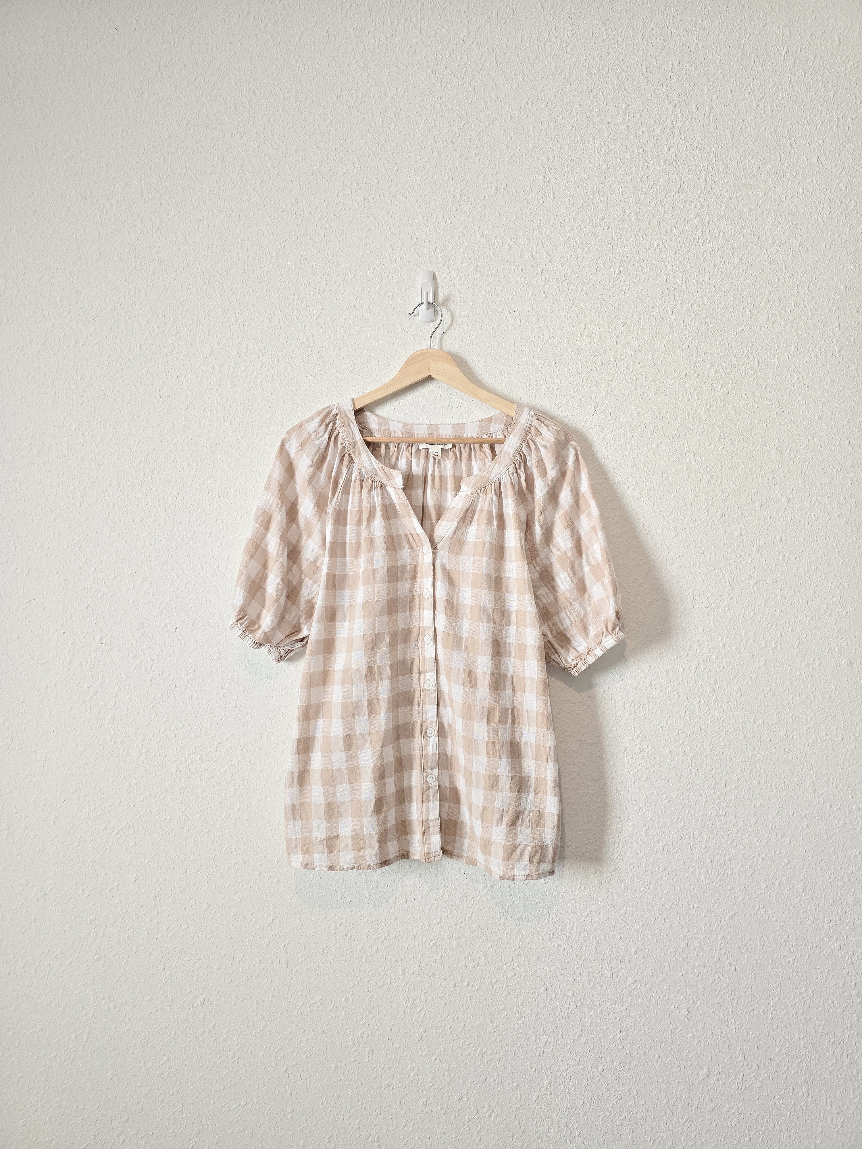 Checkered Button Up Blouse (S)