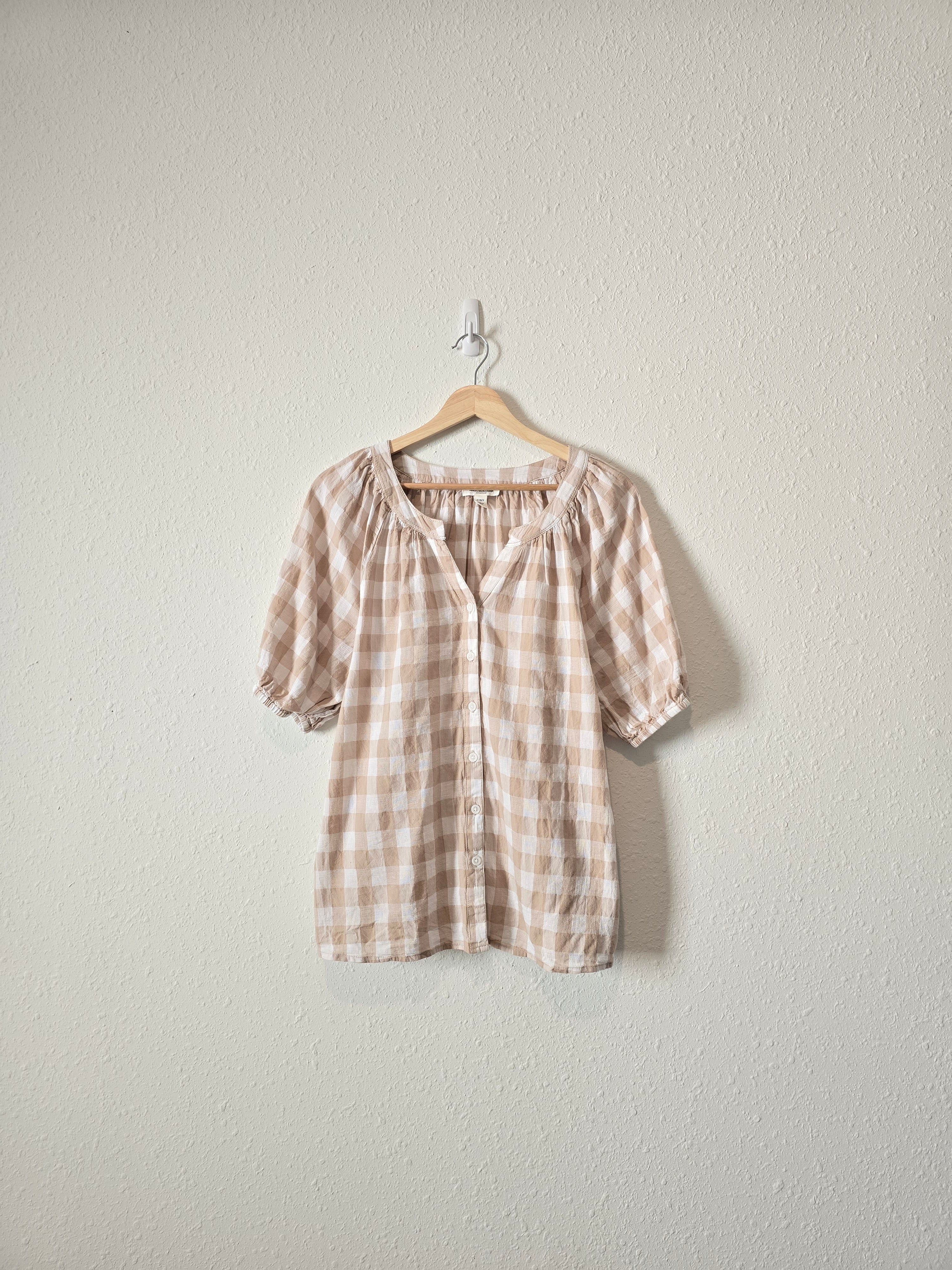 Checkered Button Up Blouse (S)