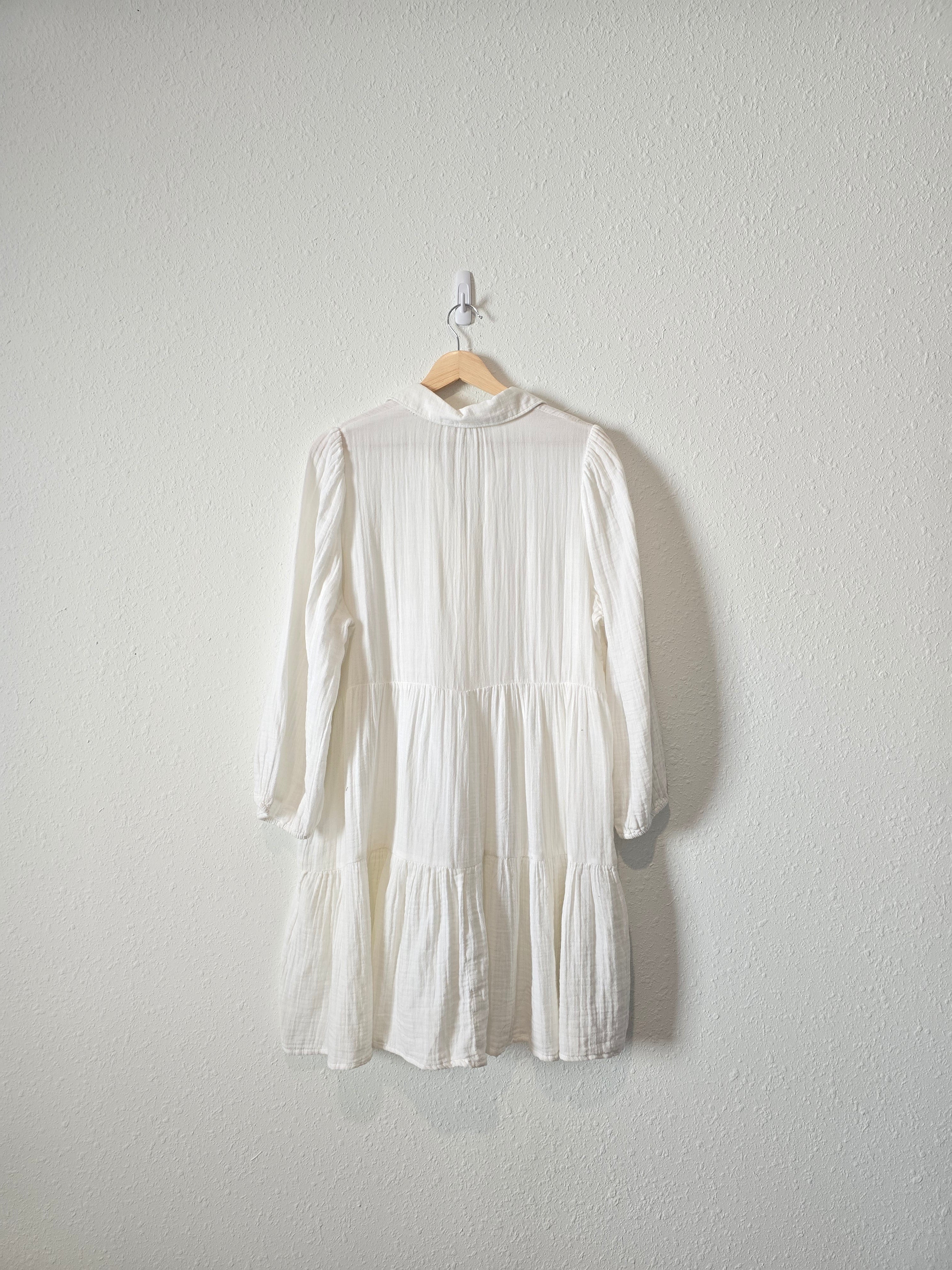 White Flowy Gauze Dress (L)