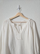 Natural Life White Gauze Top (L)