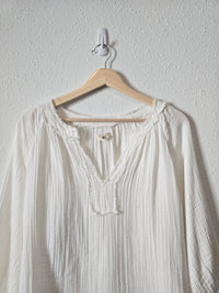 Natural Life White Gauze Top (L)