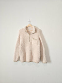 Aerie Sherpa Quarter Zip Pullover (S)