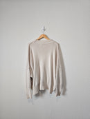 Cream Oversized Ribbed Sweater (M)