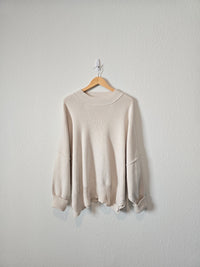 Cream Oversized Ribbed Sweater (M)