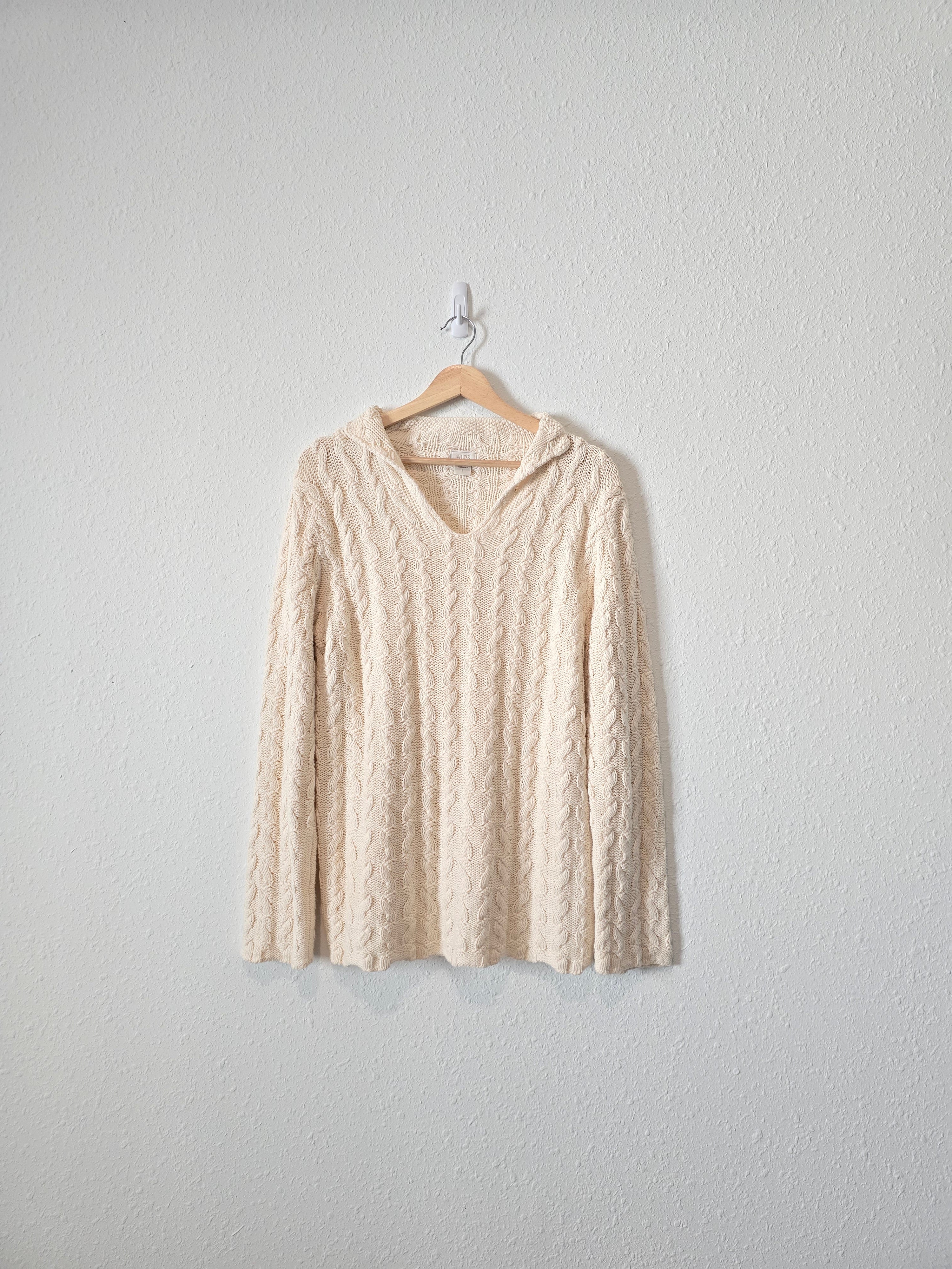 Vintage Cable Knit Cotton Sweater (L)