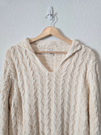 Vintage Cable Knit Cotton Sweater (L)