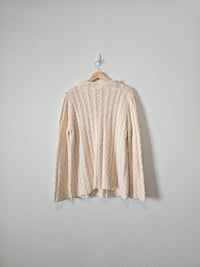 Vintage Cable Knit Cotton Sweater (L)