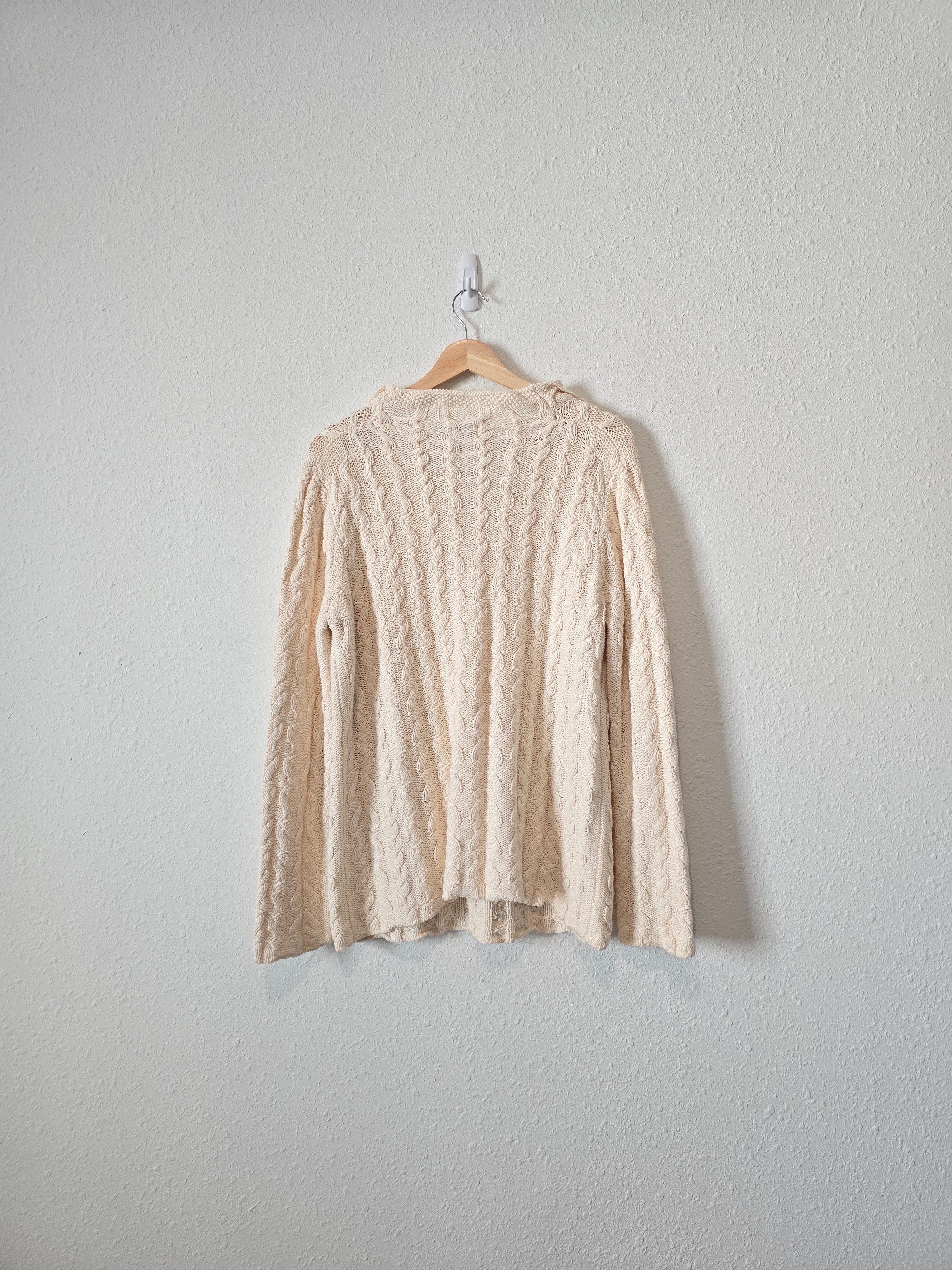 Vintage Cable Knit Cotton Sweater (L)