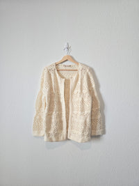 Cream Crochet Knit Cardigan (XLP)