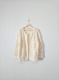 Cream Crochet Knit Cardigan (XLP)