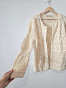 Cream Crochet Knit Cardigan (XLP)