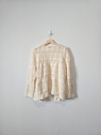 Cream Crochet Knit Cardigan (XLP)