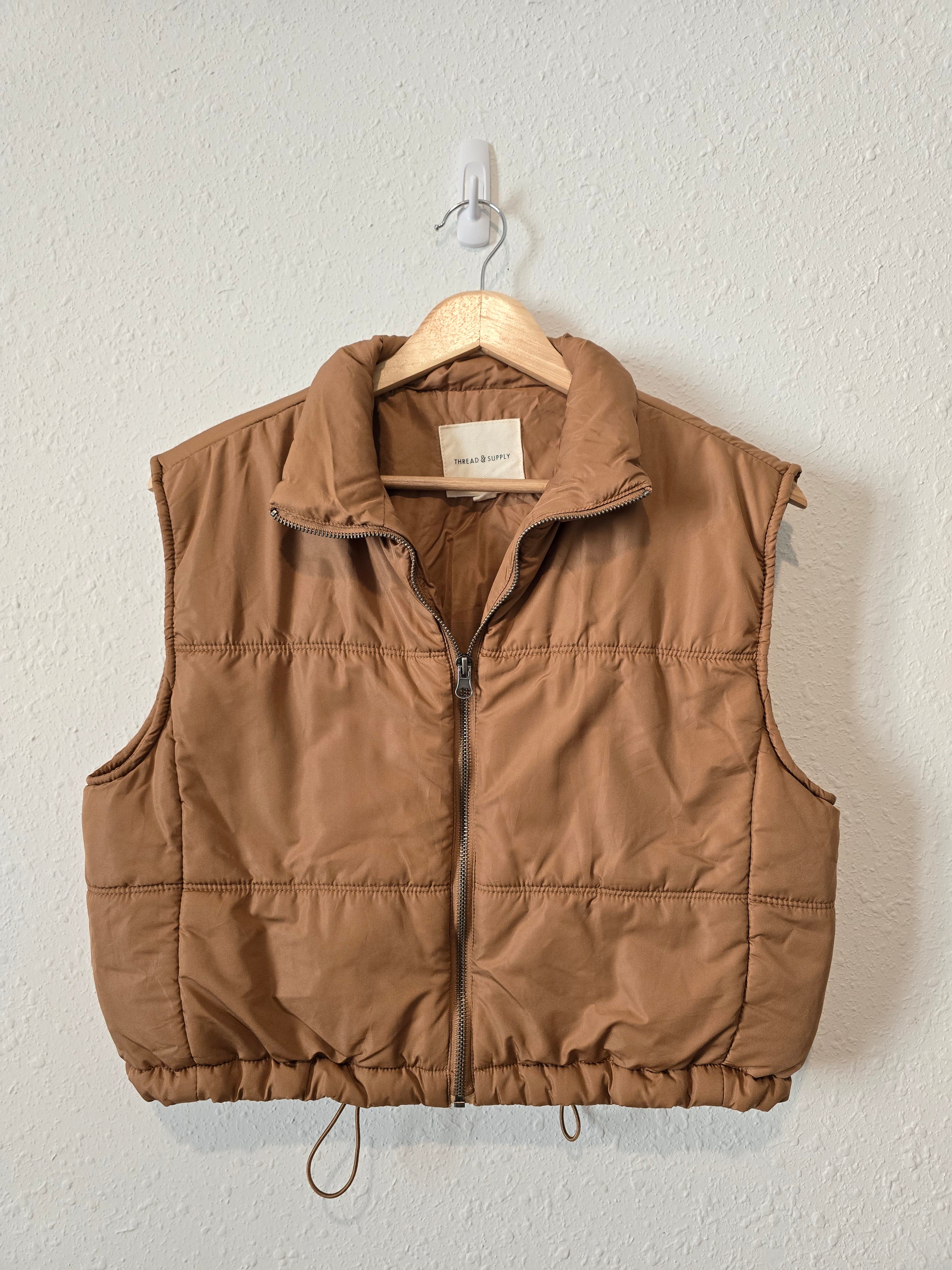 Thread & Supply Brown Crop Vest (S)