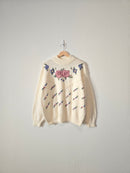 Vintage Floral Embroidered Sweater  (L/XL)