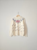 Vintage Floral Embroidered Sweater  (L/XL)