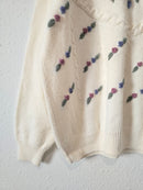 Vintage Floral Embroidered Sweater  (L/XL)