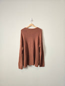 Waffle Knit Henley Sweater (L)