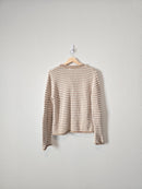 Neutral Striped Button Up Sweater (S)