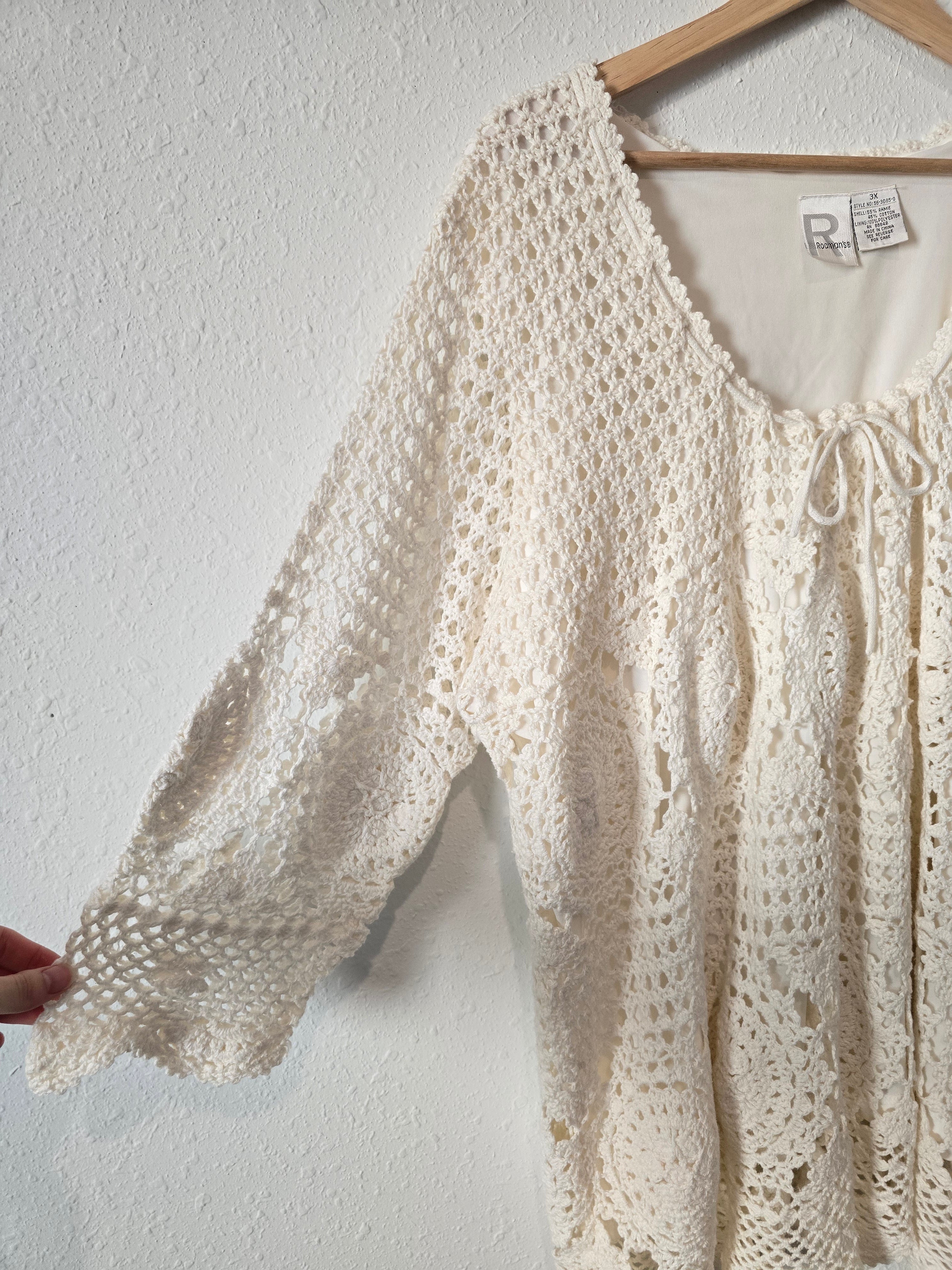 Vintage Crochet Knit Sweater (3X)