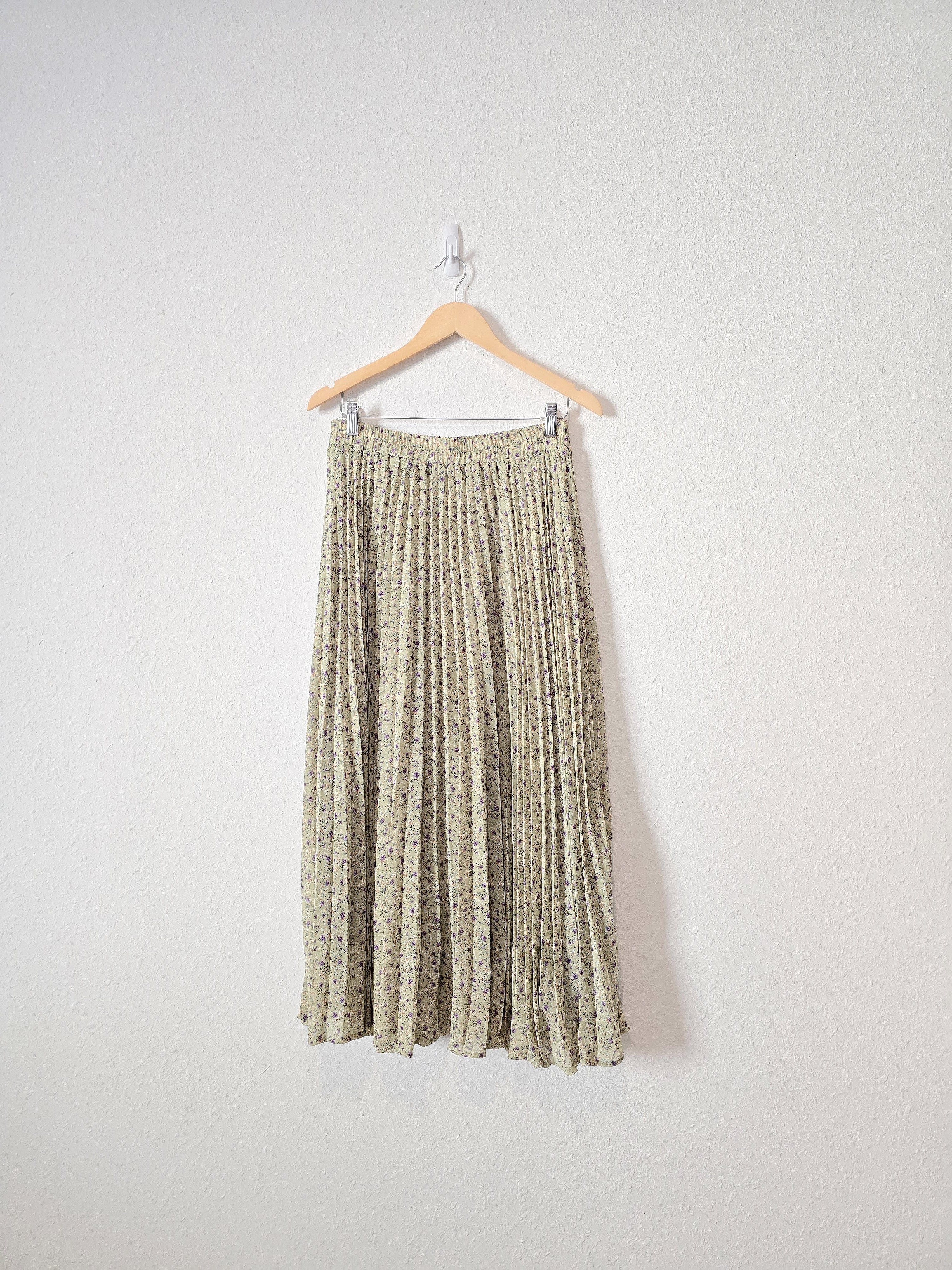 In Loom Green Floral Maxi Skirt (M)