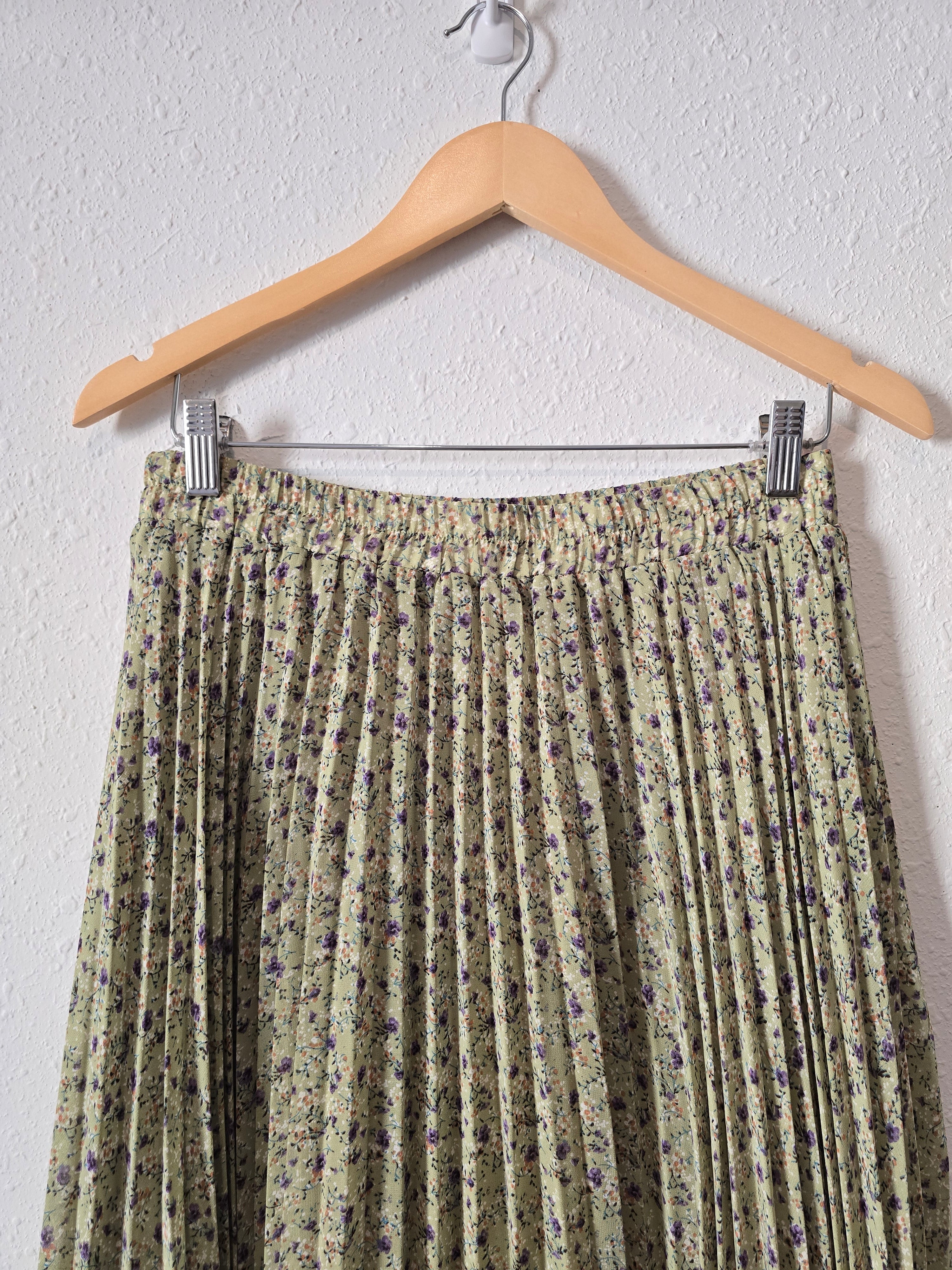 In Loom Green Floral Maxi Skirt (M)