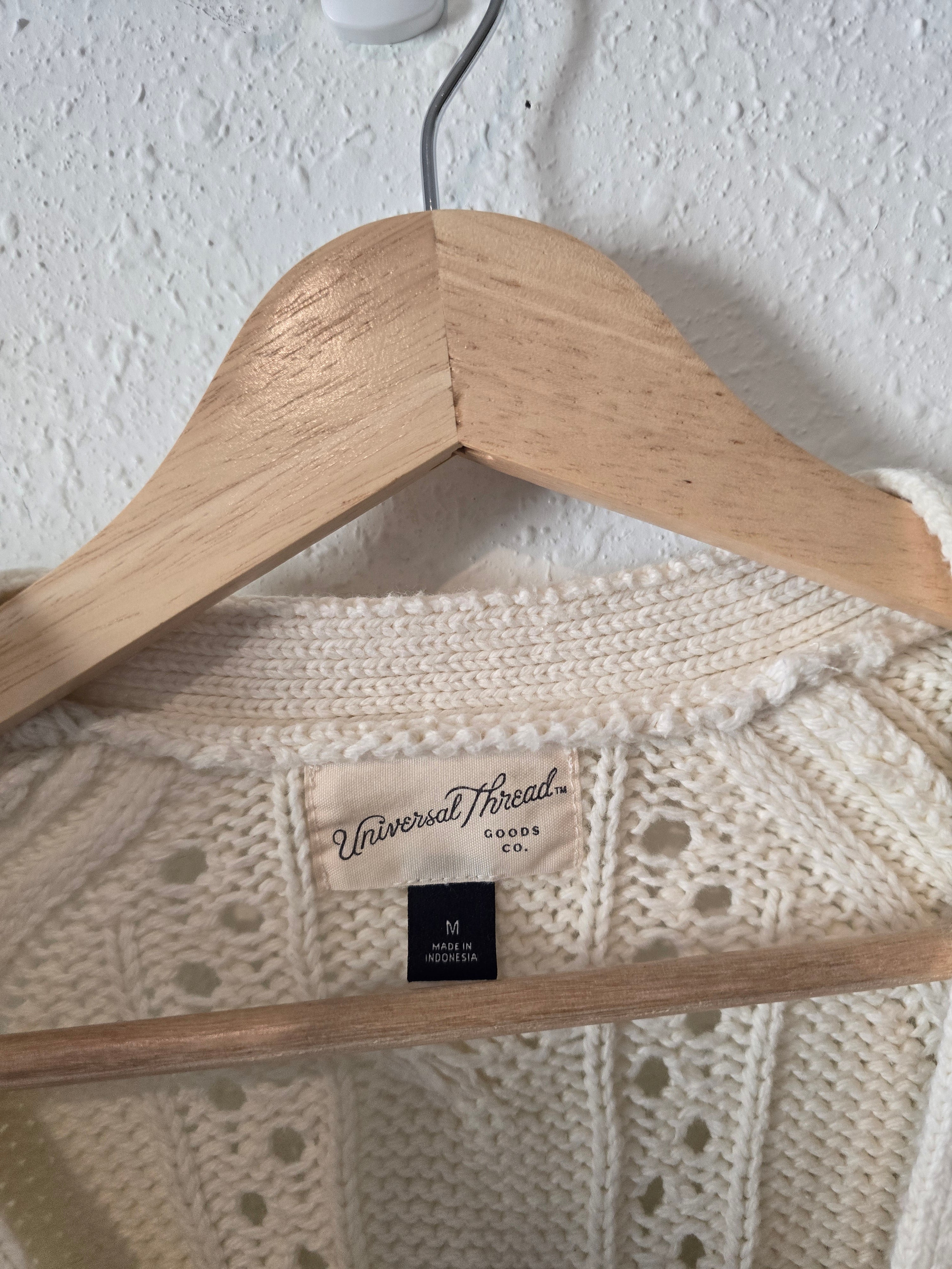 Cable Knit Button Up Sweater (M)