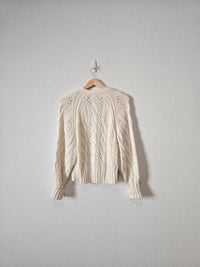 Cable Knit Button Up Sweater (M)