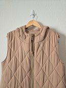 Neutral Quilted Zip Up Vest (M)