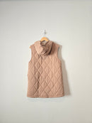 Neutral Quilted Zip Up Vest (M)