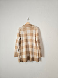 Loft Cozy Checkered Cardigan (M)