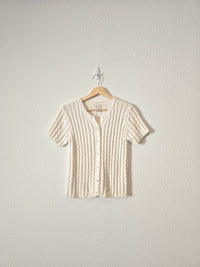 Vintage Cable Knit Sweater Top (M)