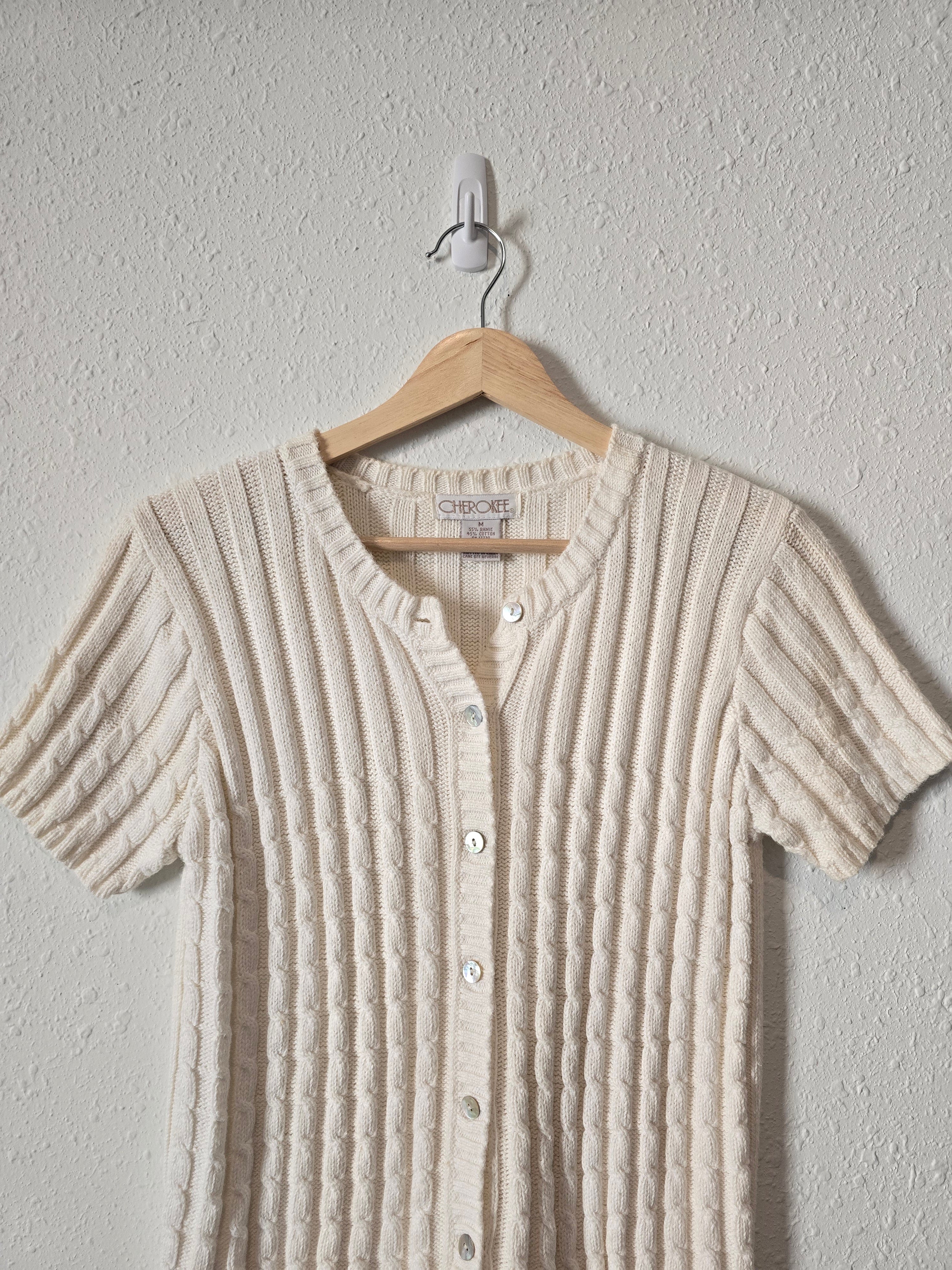 Vintage Cable Knit Sweater Top (M)