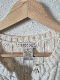 Vintage Cable Knit Sweater Top (M)