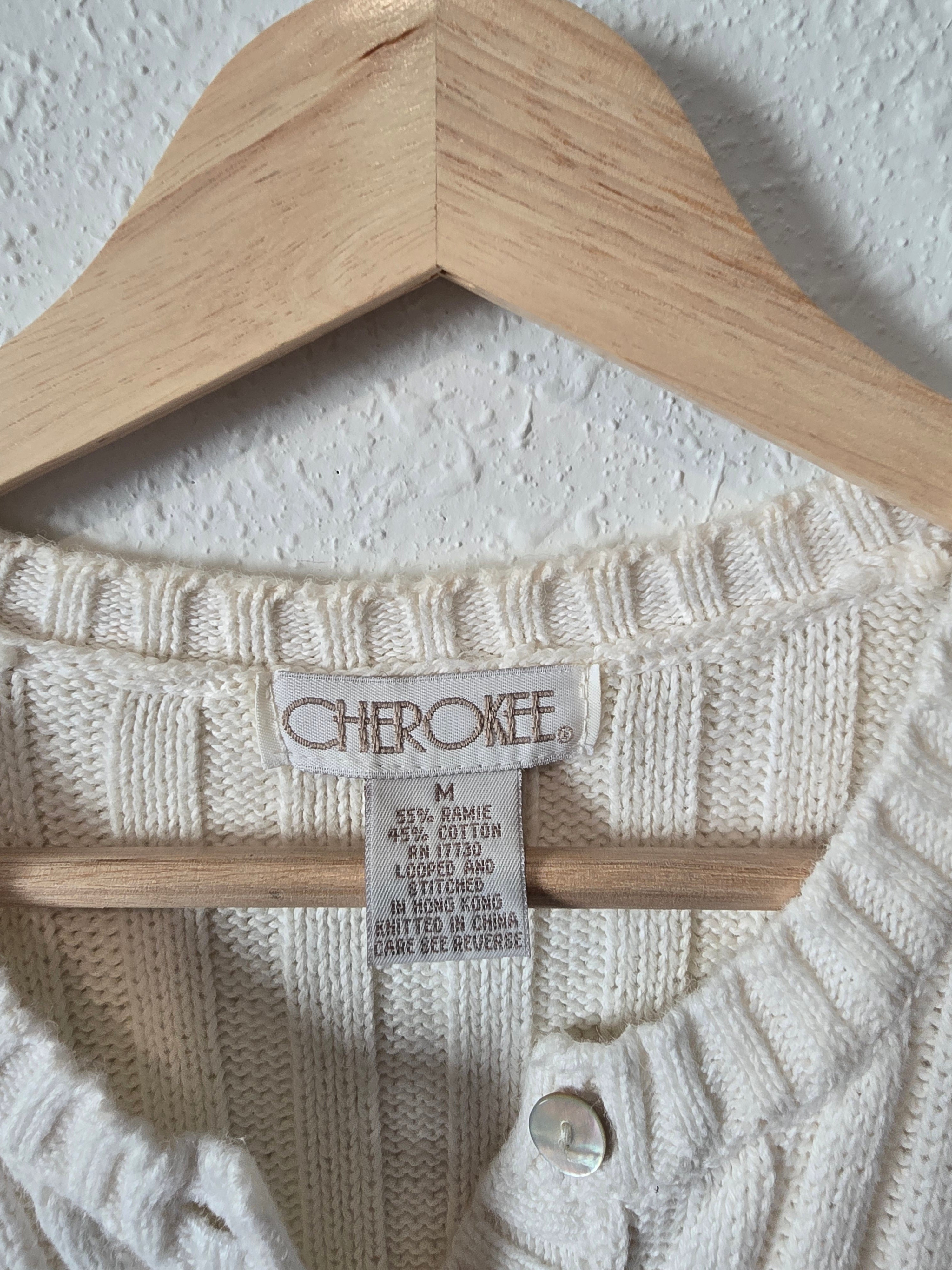 Vintage Cable Knit Sweater Top (M)